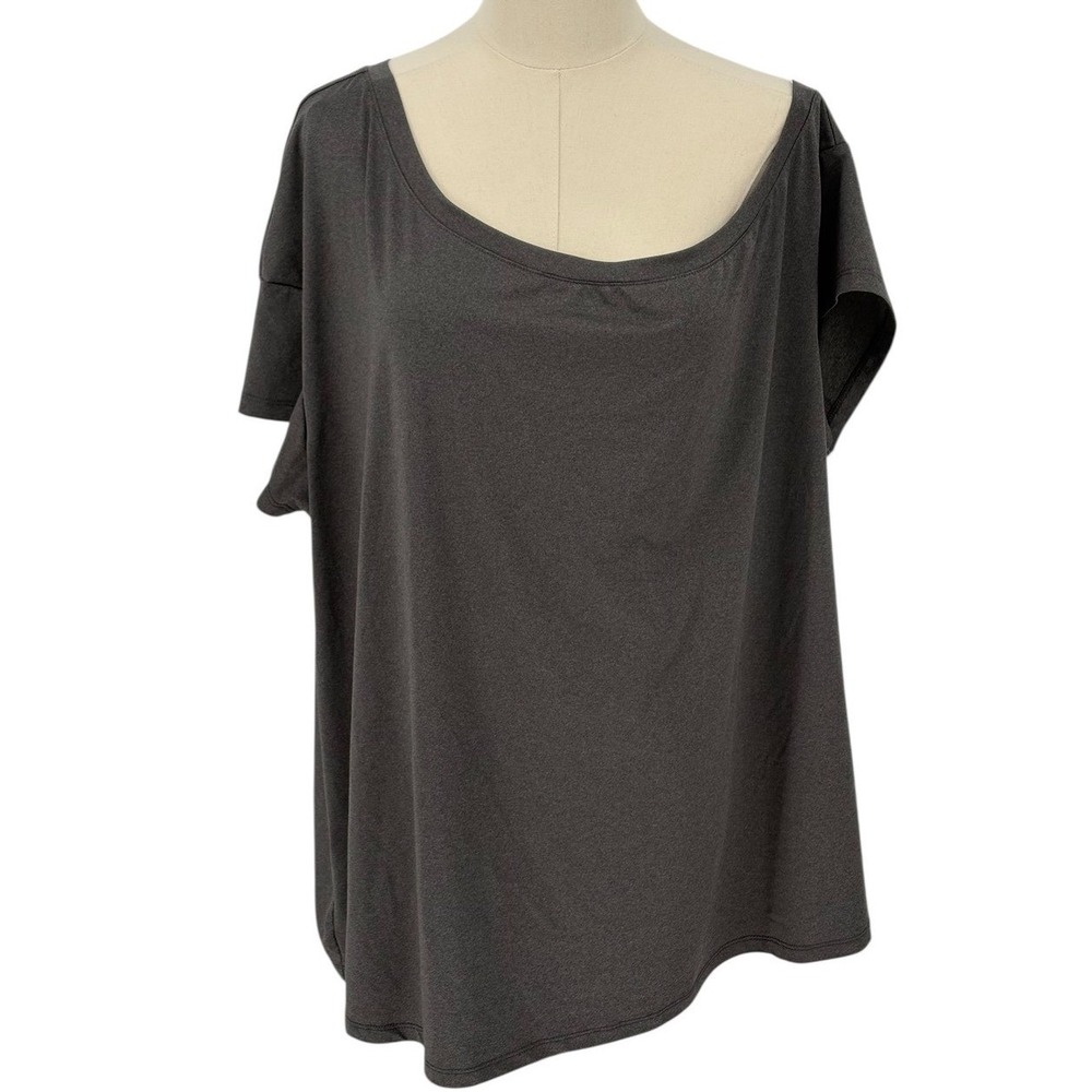 TORRID ACTIVE Women's Gray Off the Shoulder Short Sleeve Tunic Top Size 2